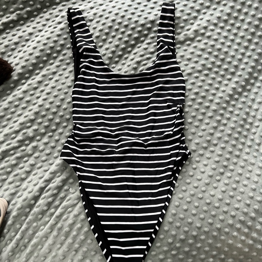 Striped Aerie one piece bathing suit